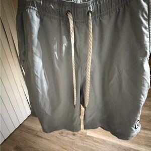 Vuori men’s Kore short Gray Athletic Shorts with Drawstring light blue